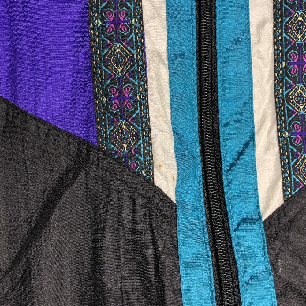 Bolo Spirit Men's Large Black Retro Windbreaker Full Zip Lined Track Jacket VTG - Picture 4 of 6